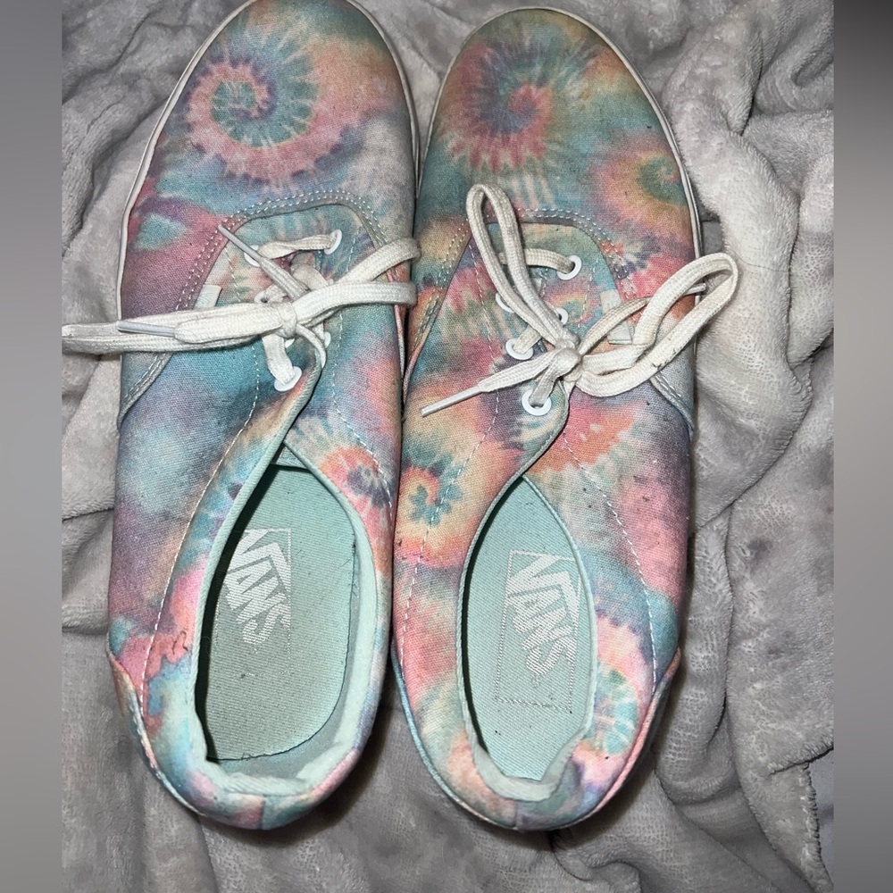 Worn tie dye Vans